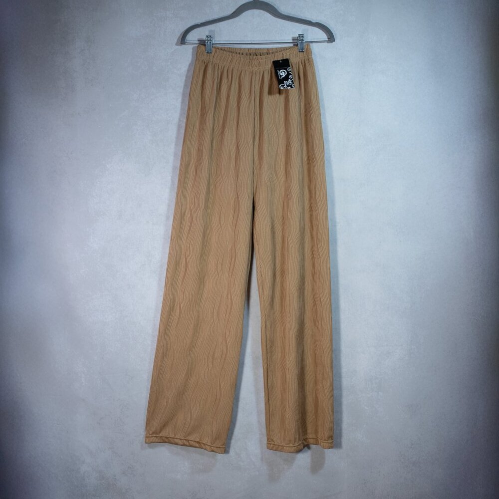 GM Fashion Usa Palazzo Pants Wide Leg Beige Size M NWT